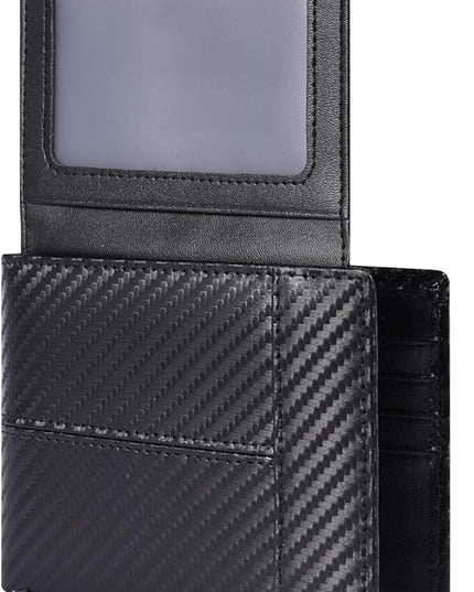 Swallowmall Leather Wallet for Mens Genuine Leather RFID Blocking Bifold Wallets with 2 ID Windows 13 Card Slots