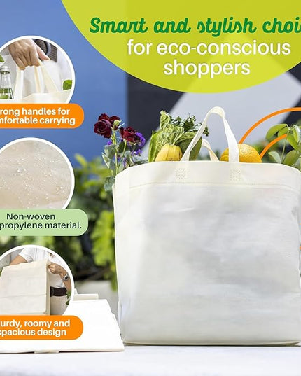Simply Cool Reusable Grocery Bags Eco-Friendly - Reusable Shopping Bags, Heavy Duty Grocery Bags, Foldable, Tote Bags Bulk