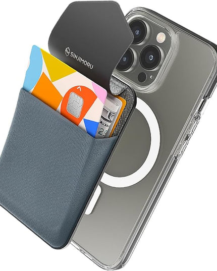Sinjimoru Privacy Cover Magnetic Card Holder, Magnetic Phone Wallet Stick on as Credit Card Holder for MagSafe Compatible with iPhone 16 15 14 13 12 Series. M-Flap