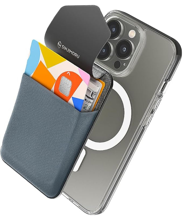 Sinjimoru Privacy Cover Magnetic Card Holder, Magnetic Phone Wallet Stick on as Credit Card Holder for MagSafe Compatible with iPhone 16 15 14 13 12 Series. M-Flap
