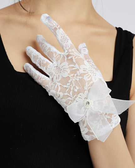 Sahabowi Satin Gloves Formal Bridal Banquet Party Wedding Opera Solid Colorful Mitten For Women