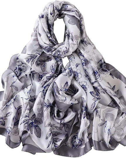 Fashion Scarves Scarf 100% Silk Feeling Scarf Silk Like Scarves Long Lightweight Sunscreen Shawls for Women
