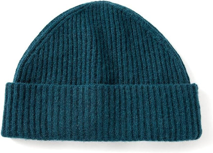 Villand 100% Cashmere Ribbed Cuffed Hat for Men, Ultra-Soft Men's Pure Cashmere Winter Ski Beanie