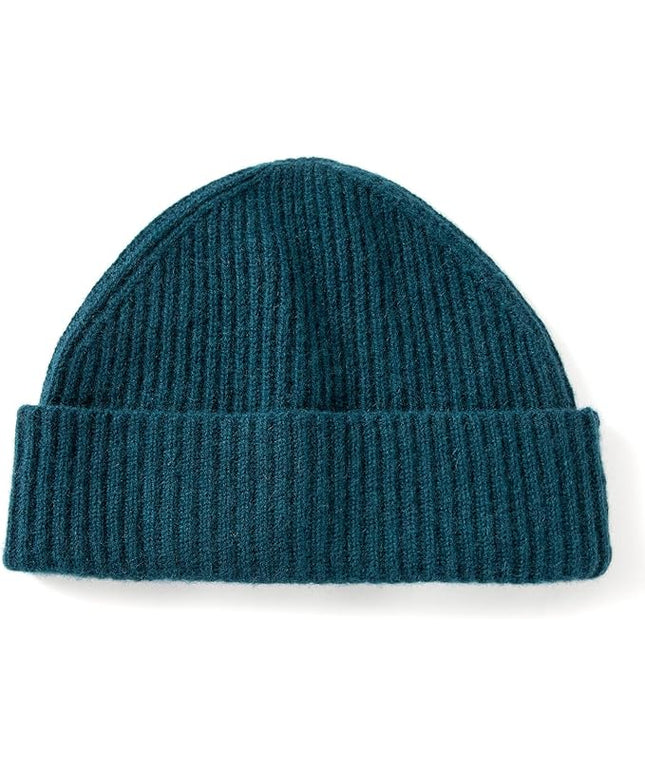 Villand 100% Cashmere Ribbed Cuffed Hat for Men, Ultra-Soft Men's Pure Cashmere Winter Ski Beanie