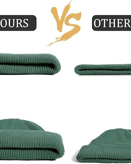 SATINIOR 4 Pieces Trawler Beanie Watch Hat Roll up Edge Skullcap Fisherman Beanie Unisex