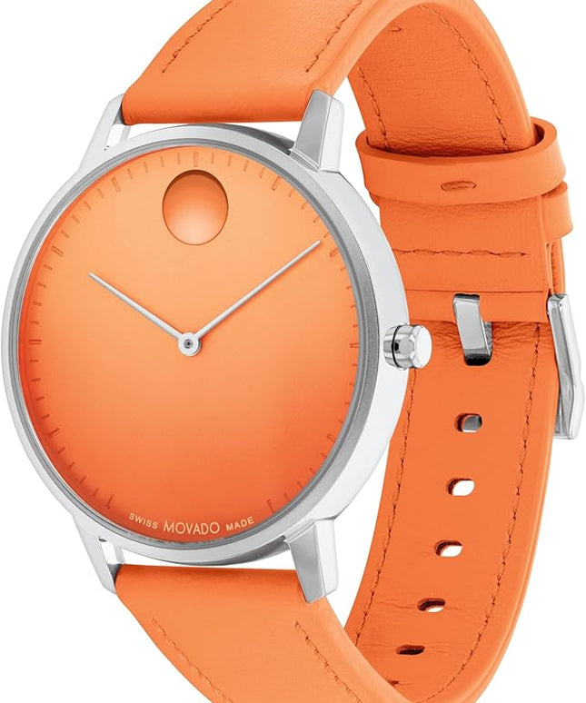 Movado Face Men's Luxury Quartz Watch - Swiss Movement - Water Resistance 30 Meters (3ATM) - Elegant Timepiece - Gift for Him - 41mm