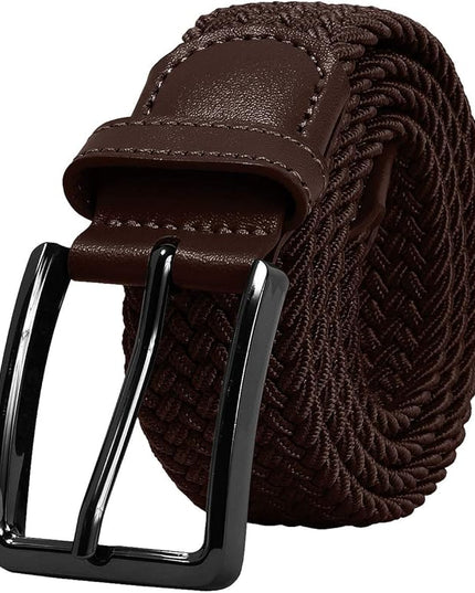 Falari Men Women Multicolored Elastic Stretch Braided Belt Canvas Fabric Woven No Holes Belt