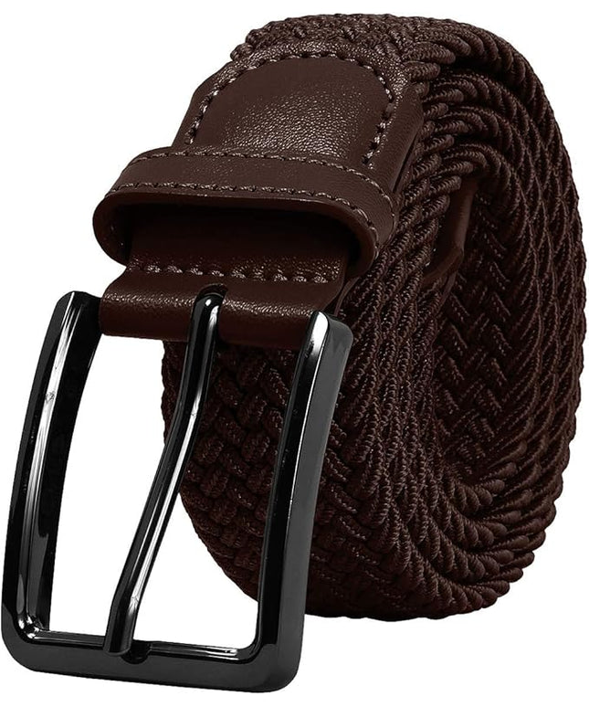 Falari Men Women Multicolored Elastic Stretch Braided Belt Canvas Fabric Woven No Holes Belt