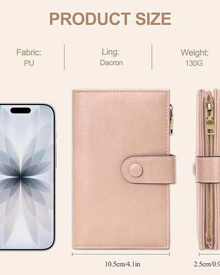 BKNOOU RFID Passport Holder Travel Wallet for Women, Compact Travel Passport Wallet with Zippered Coins Pocket, Leather Passport Cover Travel Wallet for Travel Essentials