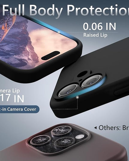 FireNova Magnetic for iPhone 17 Case, Compatible with MagSafe, [Integrated Silicone Camera Control Button] [Camera Protection] Anti-Scratch Microfiber Lining Phone Case, 6.3", Black