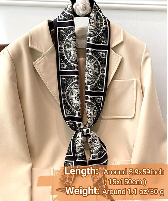 Dailyacc Hair Scarf for Women Fashion Silky Satin Headscarf Wrap Breathable Lightweight Neck Scarves For Handbag