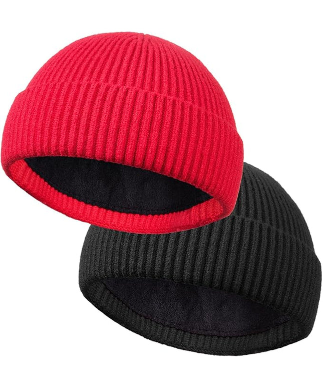 ROYBENS Wool Fisherman Beanie for Men Women, Knit Cuffed Fleece Lined Beanies Winter Warm Hat Skull Cap Unisex