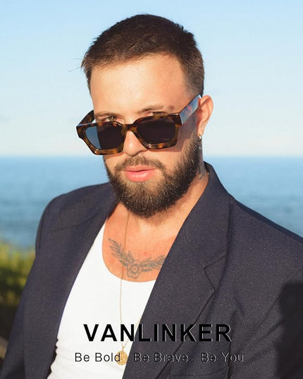 VANLINKER Thick Square Sunglasses for Men Women Retro Chunky Rectangle Shades UV400 Protection VL9731