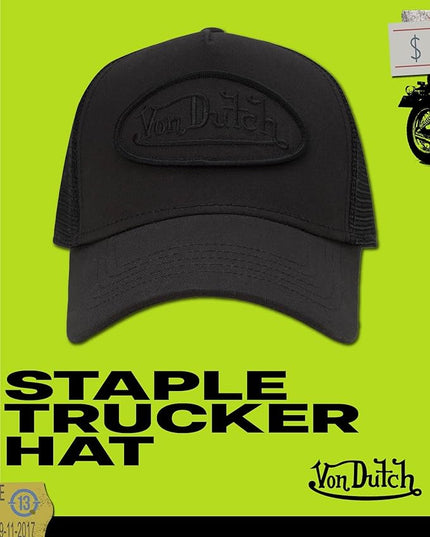 Von Dutch Unisex Trucker Hat - Curved Bill Mesh Back Retro Classic Adjustable Snapback Baseball Cap for Men and Women