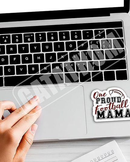 (3PCS) One Proud Football Mama Sticker Football Mom Football Accessories Football Stickers Football Decal, Waterproof Vinyl Decal for Book Laptop Tumbler Scrapbook Water Bottle Phone Case, 3" x 2.4 "