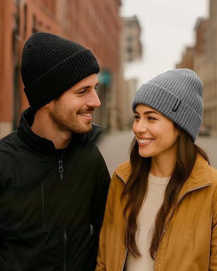 Zylioo XXL Oversize Waffle Knit Beanie,Large Winter Warm Hats for Men Women, Durable Premium Toboggan Hat for Big Heads