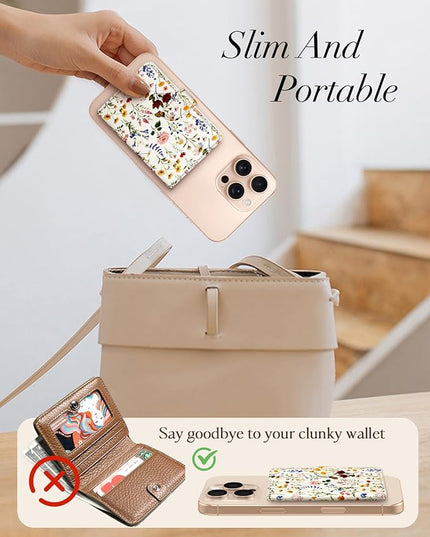 Shorogyt for Magnetic Phone Wallet Compatible with Magsafe Card Holder -Cute Luxury Slim Leather Mag Wallets for Women Fit 4 Cards,for iPhone 17/16/15/14/13/12 Series for Apple RFID Magnet, Retro