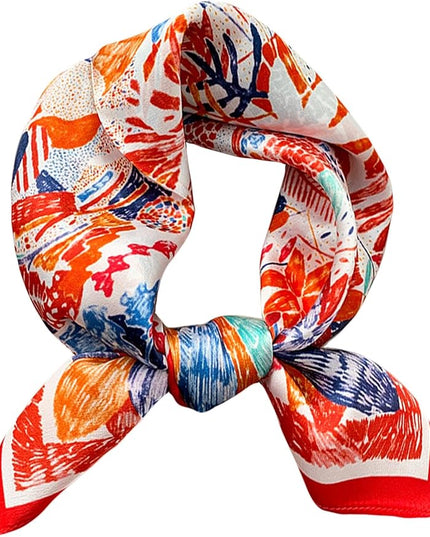 100% Mulberry Silk Scarf for Women Hair Lightweight Square Neckerchief Wrap For Head Scarves 21"