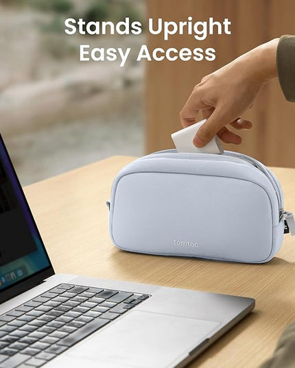 tomtoc Electronics Organizer Travel Case Performance, Water Resistant Bag Cable Tech Pouch Accessories, Carry Storage for Cord, Phone, Cables, Airpods, USB Flash Drive, Daily Items