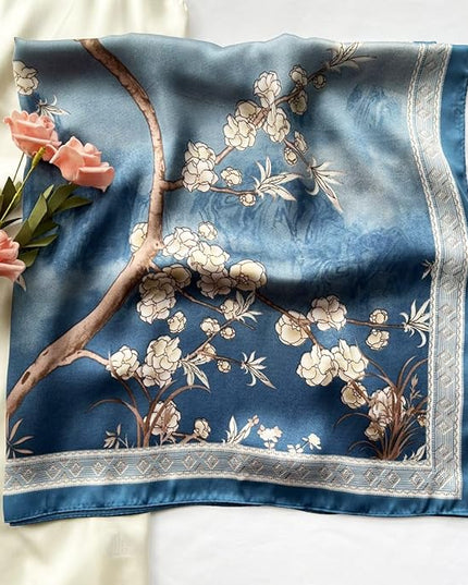 Julunar Silk Like Head Scarf for Women - Satin Large Hair Scarves - 35" Square Silk Hair Wrap for Sleeping with Gift Packed