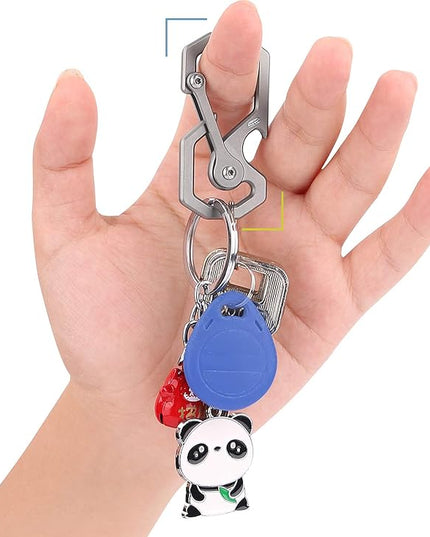 Titanium Keychain, Multifunctional Carabiner Clip Key chain Heavy Duty Car Key Organizer with Bottle Opener