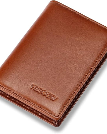 Leather Business Card Case Holder for Men & Women, Italian Calfskin