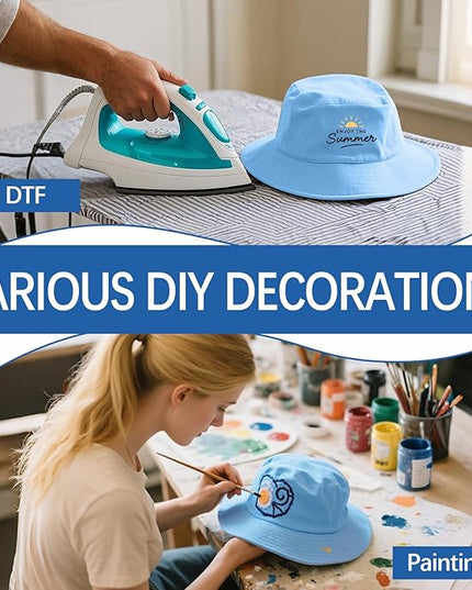 DASSNANE Sublimated Bucket Hats Bulk Solid Color DIY Blank Hat Bucket Hats for Men, Women and Adults