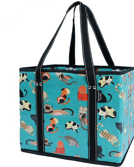 BeeGreen Large Waterproof Reusable Bags Christmas Heavy Duty Shopping Tote for Groceries Pool Gift with Webbing Handles