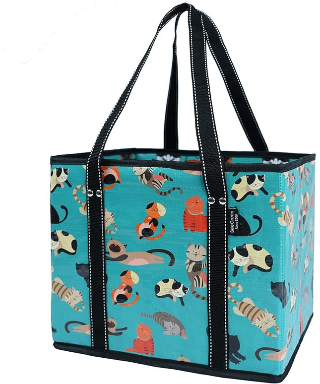 BeeGreen Large Waterproof Reusable Bags Christmas Heavy Duty Shopping Tote for Groceries Pool Gift with Webbing Handles