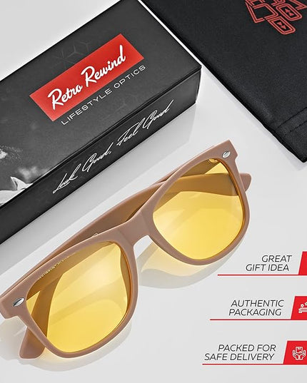 Retro Rewind Polarized Sunglasses for Men and Women - UV Protection Classic Sun Glasses
