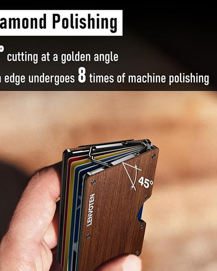 Lenvoten Extra Durable Hinged Minimalist Wallet for Men | Slim Metal RFID Blocking Wallet | Credit Card Holder & Money Clip Holds 20 Cards | Premium Scratch-Resistant Finish | Ideal Gift for Men