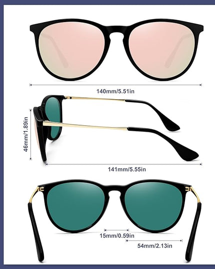 WOWSUN Retro Polarized Sunglasses Womens 2026 Trendy Round Classic Glasses