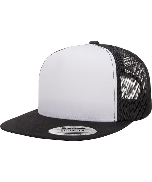 Yupoong 5-Panel YP Classic Trucker Cap | High Profile Flat Visor Snapback | OSFM | Bulk Packs Available