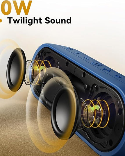 Tribit Portable Bluetooth Speaker XSound Plus 2, Wireless Speaker 30W with XBass, IPX7 Waterproof, 24-Hour Playtime, Stereo Sound, Built-in Mic, Bluetooth 5.3 for Party, Car, Travel(Blue)
