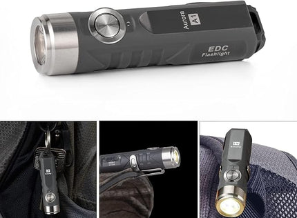 RovyVon A1 Gen 4 Rechargeable EDC Keychain Flashlight 650 Lumens High Lumens Outdoor Mini Keychain Light for Everyday Carry, Camping, Thanksgiving (Grey)