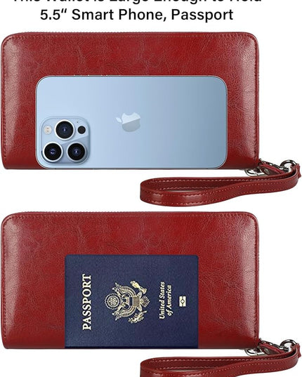Lavemi Small Compact Women Wallet RFID Blocking Genuine Leather Bifold Purse with ID Windows