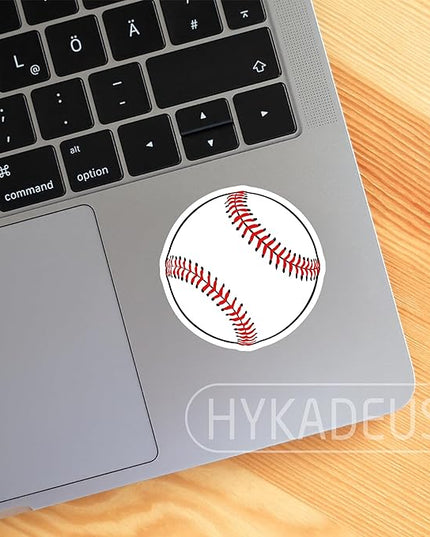 (3Pcs) Baseball Stickers Waterproof Vinyl Baseball Ball Decals for Water Bottle, Tumbler, Laptop, Phone Case, Poster Board, Scrapbooking, Team Players, Coach, 3" x 3"