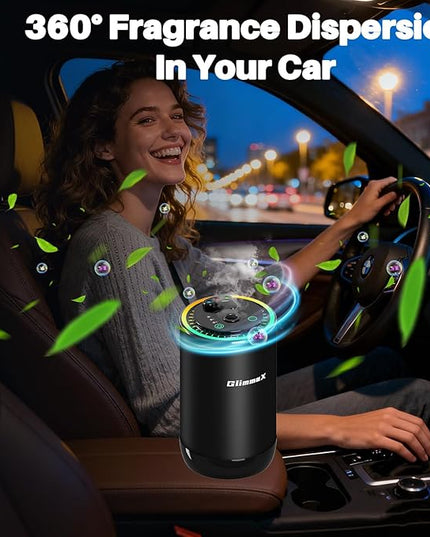 Smart Car Air Freshener Diffuser with Starry Sky Projection and 50ml Perfume, Auto On/Off Intelligent, 3 Adjustable Spray Modes Rechargeable Car Aroma Diffuser, Cologne