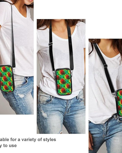 Unisex Small Crossbody Bags, Women Men Portable Adjustable Crossbody Phone Wallet Pouch