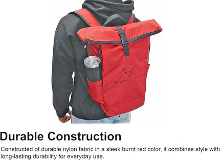 Rockville RPAK BURNED RED Backpack Bag, Padded 15" Laptop Pocket, Durable Nylon, Adjustable Straps, Hidden Zippered Compartment, Ideal for Daily Use and Gear Transport