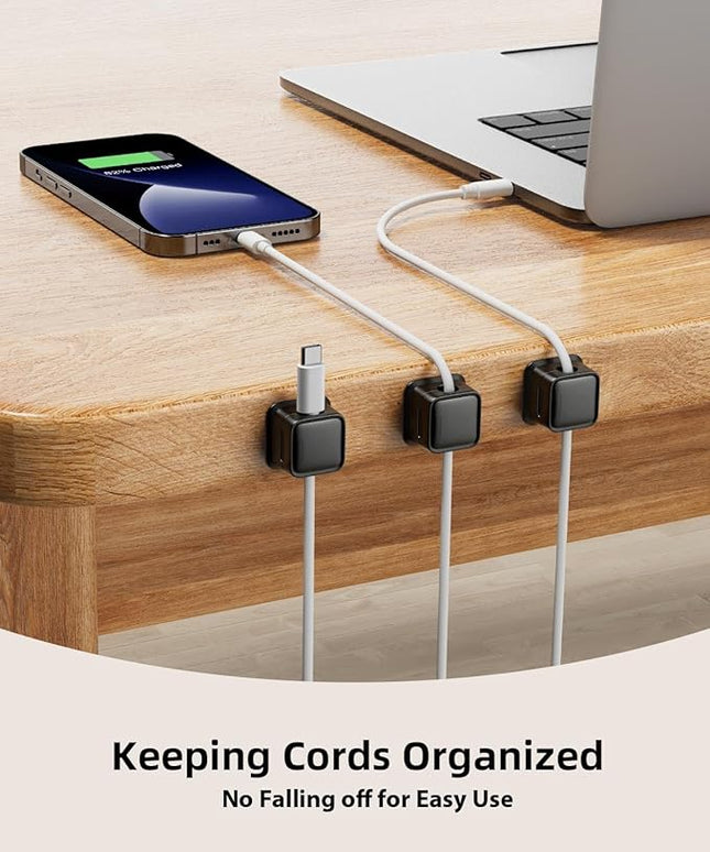8 Pack Cord Organizer Holder,Costop Strong Adhesive Desk Cable Management Magnetic Easy Open,Organize Phone Charging Cords Wire Holder Organizer Neatly for Home,Office,Car,Desk,Nightstand