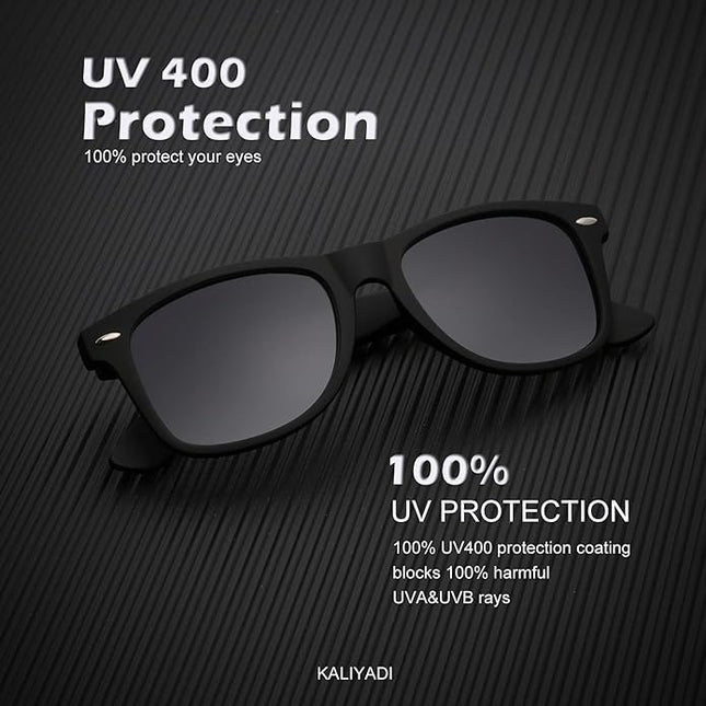 KALIYADI Sunglasses Men Polarized Sunglasses for Men Women Unisex Semi-Rimless Frame Retro Driving Sun Glasses UV Blocking