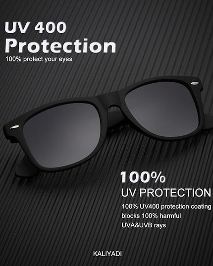 KALIYADI Polarized Sunglasses for Men and Women Matte Finish Sun glasses Color Mirror Lens UV Blocking (3 Pack)