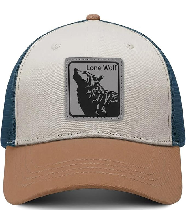 Animal Trucker Hats Leather Pattern Adjustable Snapback Mesh Animal Baseball Cap for Men
