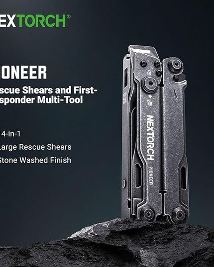NEXTORCH PIONEER 14-IN-1 Multi-tools Full-Size,Versatile Multi-tool Set with Scissors Needle Nose Pliers Pocket Clip Multi-tool (STONE WASHED FINISH)