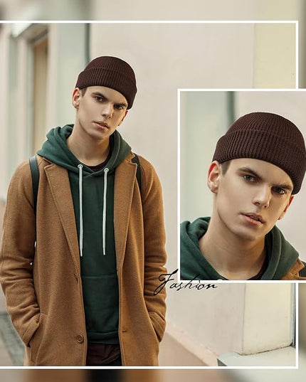 SATINIOR Trawler Beanie Watch Hat Roll-up Edge Skullcap Fisherman Beanie for Women Men