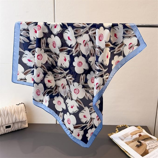MINIDORA Satin Scarves for Women 27.5 × 27.5 inches Medium Square Elegant Silk Feeling Head Scarf