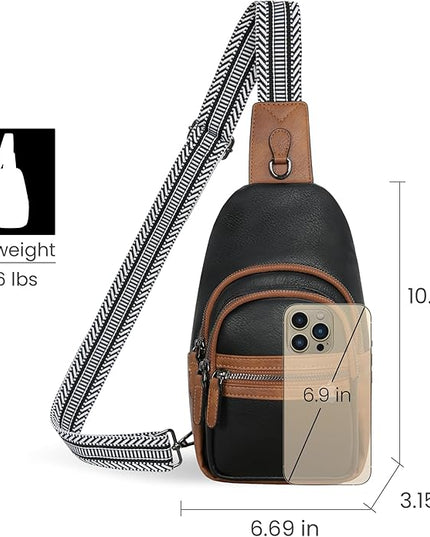 HESHE Sling Bag for Women Anti Theft Small Crossbody Bags Leather Fanny Pack Cross Body Purse for Travel