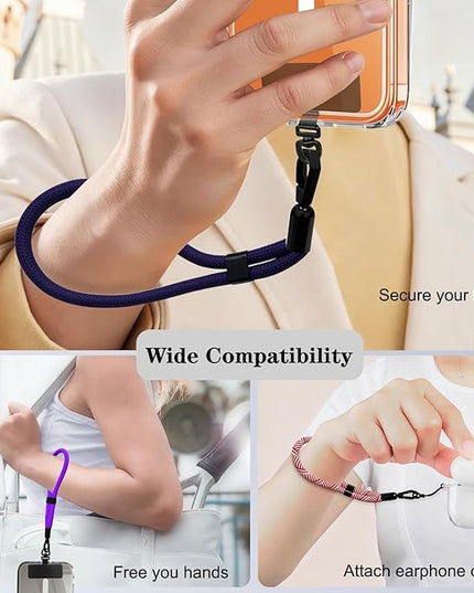 Phone Lanyard, 2 Pack Adjustable Cell Phone Lanyard Hand Phone Wrist Strap with Tether Tabs for Smartphones