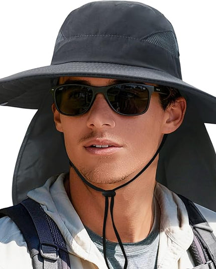PFFY Sun Bucket Hats for Men Women 3” Wide Brim UPF 50+ Fishing & Beach Hat